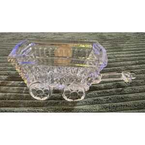 Princess House Lead Crystal Wagon Candy Dish Trinket‎ Box Germany
